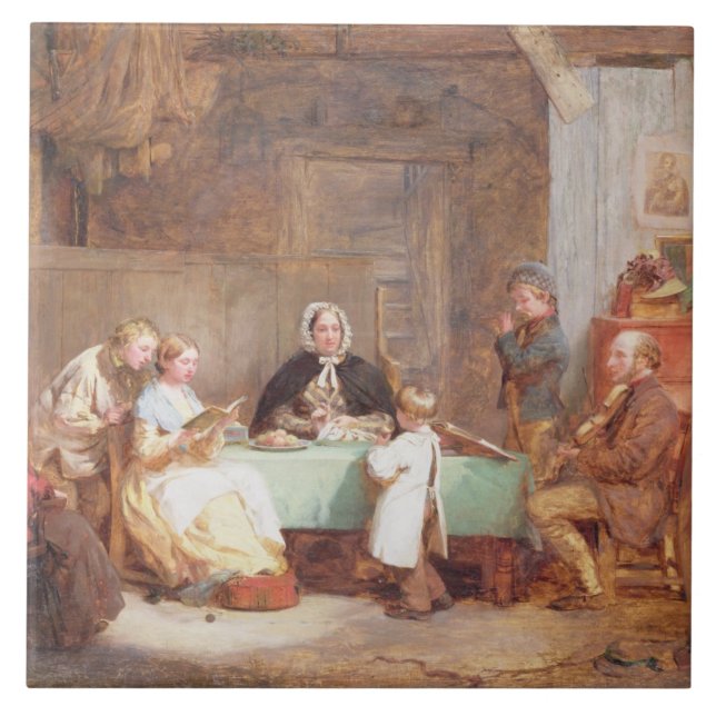 A Musical Evening (oil on canvas) 2 Ceramic Tile (Front)