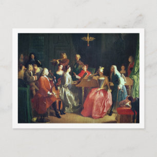 A Musical Evening (oil on canvas) Postcard
