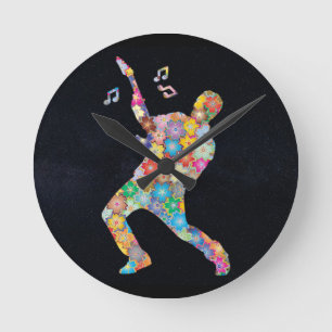 A Musician of Flowers Round Clock