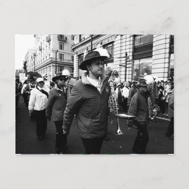 A musician on St Patrick's day Postcard (Front)