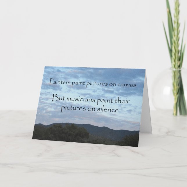 A Musician's Canvas Greeting Card (Front)