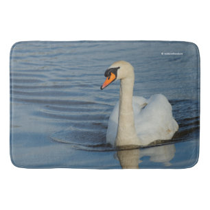 A Mute Swan Approaches Bath Mat