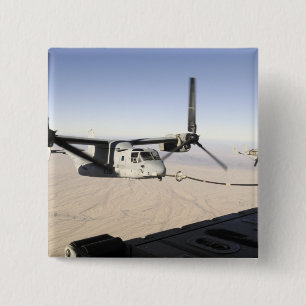 A MV-22 Osprey refuels midflight 15 Cm Square Badge