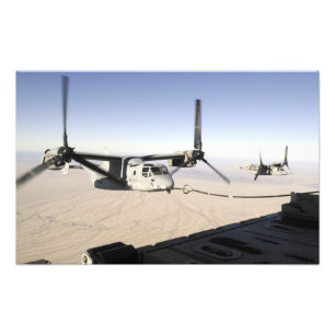 A MV-22 Osprey refuels midflight Photo Print