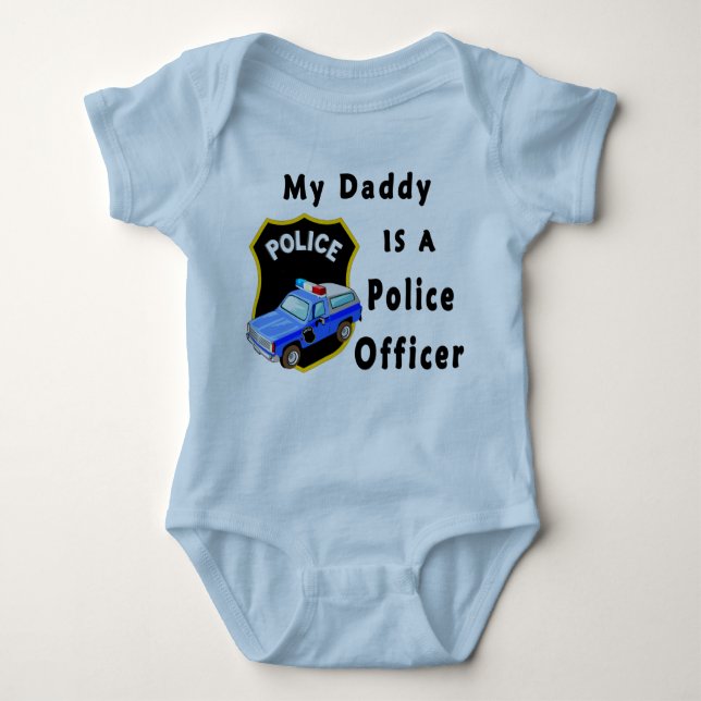 A My Daddy Is A Police Officer Baby Bodysuit (Front)
