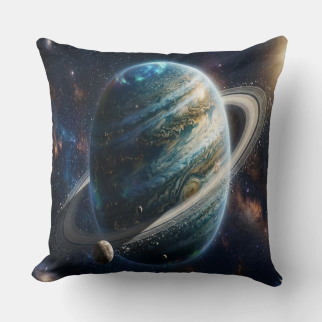 A Mysterious Planet with Rings Cushion (Front)