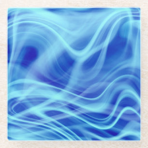 A Mystical Blue Fog Glass Coaster