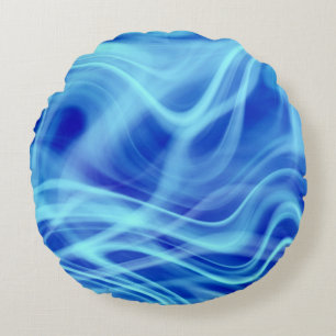 A Mystical Blue Fog Round Cushion