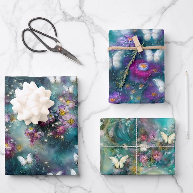 A Mystical Butterfly Series Design 11 Wrapping Paper Sheet (Front)