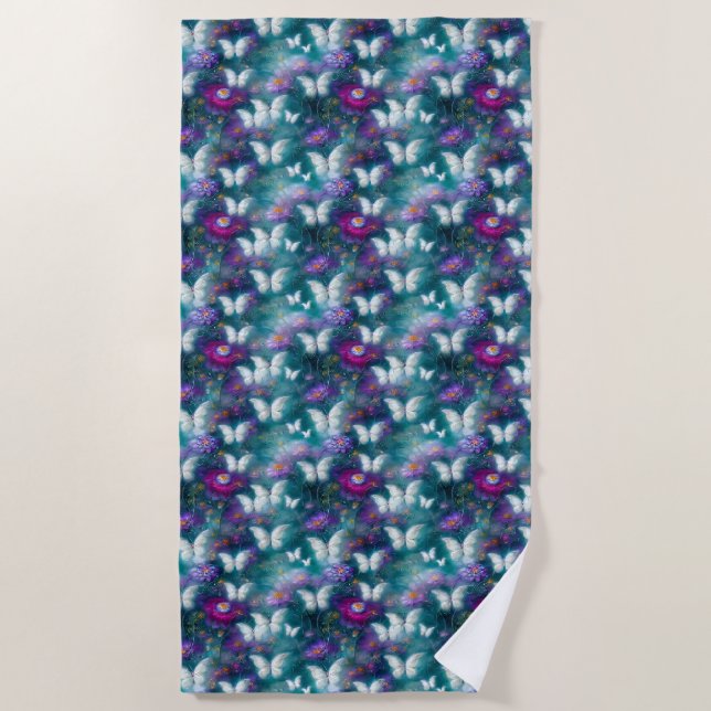 A Mystical Butterfly Series Design 9 Beach Towel (Front)