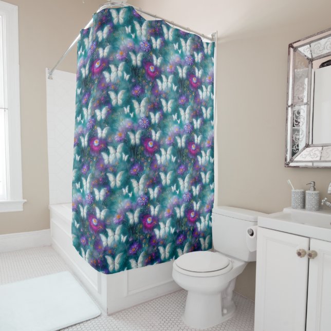A Mystical Butterfly Series Design 9 Shower Curtain (In Situ)