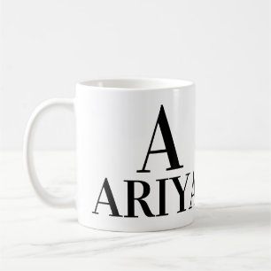 (A) NAME, LETTER & POSITIVE DESCRIPTIONS COFFEE MUG