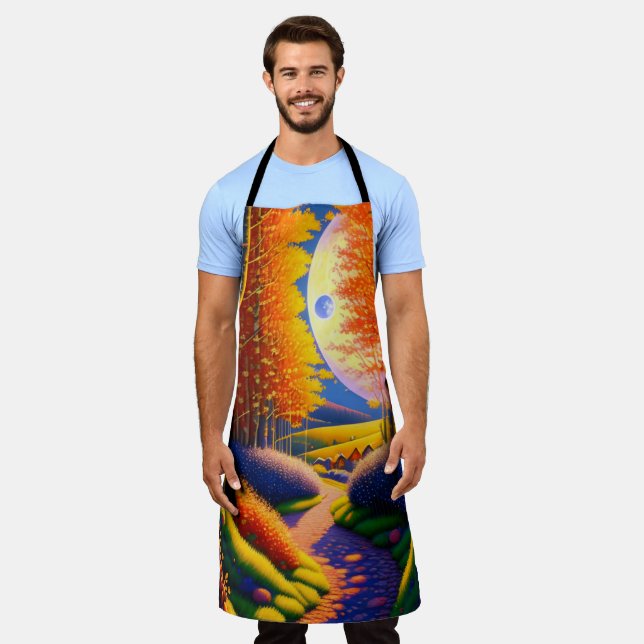A narrow Path Between Thick Hedges Throw Pillow Apron (Worn)