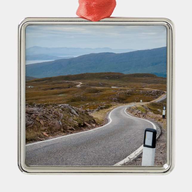 A narrow single-track road - Scotland Metal Ornament (Front)