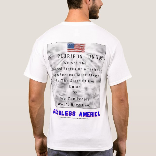A Nation Divided-GOD BLESS AMERICA in Blue Letters T-Shirt (Back)