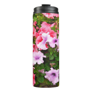 A nature photo is a beautiful petunia flower. Plan Thermal Tumbler