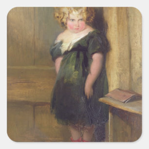 A Naughty Child (oil on canvas) Square Sticker