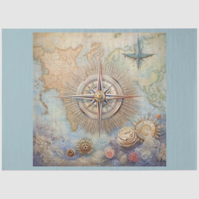 A Nautical Compass Series Design 10 Tissue Paper (Front)