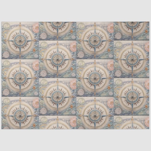 A Nautical Compass Series Design 14 Tissue Paper (Front)