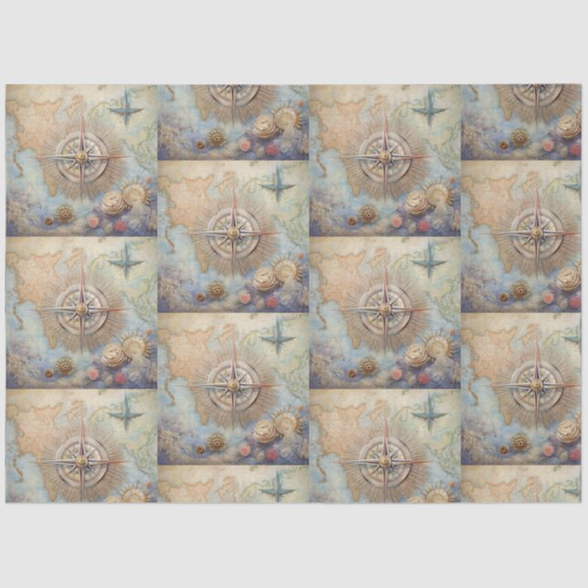 A Nautical Compass Series Design 15 Tissue Paper (Front)
