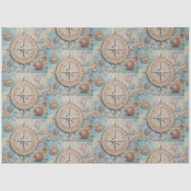 A Nautical Compass Series Design 21 Tissue Paper (Front)