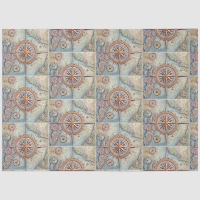 A Nautical Compass Series Design 22 Tissue Paper (Front)