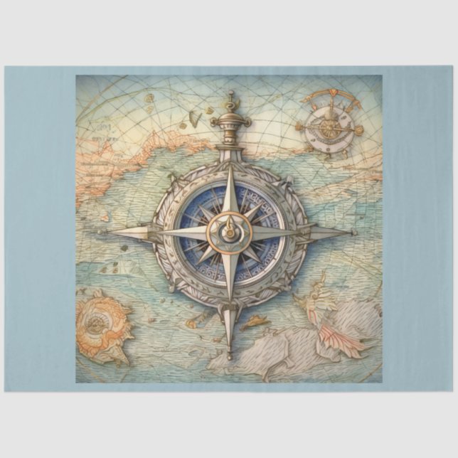 A Nautical Compass Series Design 9 Tissue Paper (Front)