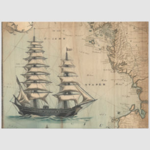 A Nautical Map Series Design 7 Tissue Paper