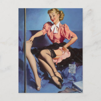 A Neat Display Pinup Girl Postcard