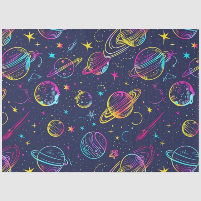 A Neon Cosmos Series Design 6 Tissue Paper (Front)