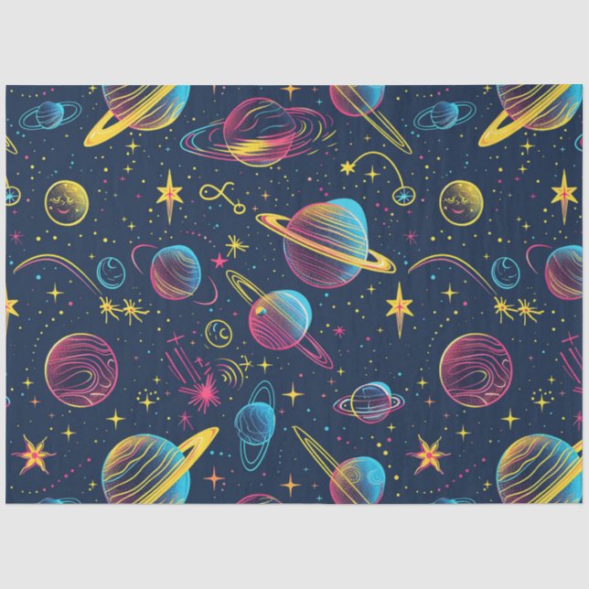 A Neon Cosmos Series Design 7 Tissue Paper (Front)