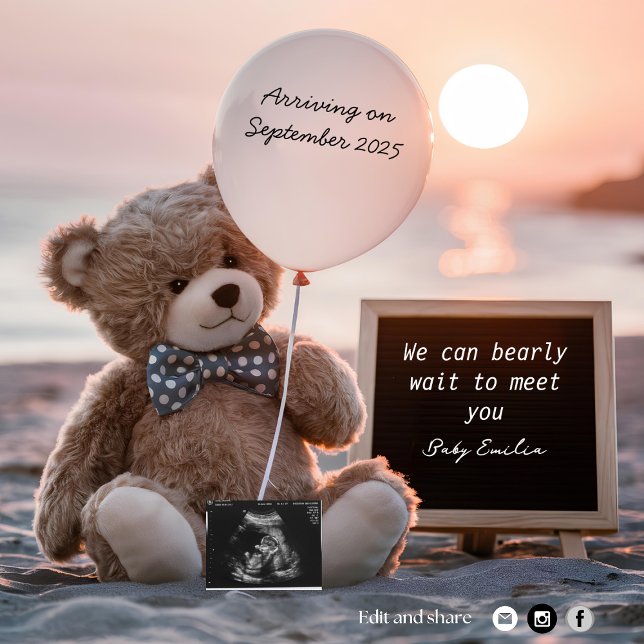 A neutral bear digital pregnancy announcement  (Creator Uploaded)