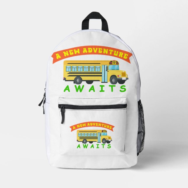 A New Adventure Awaits | Back to school Printed Backpack (Front)