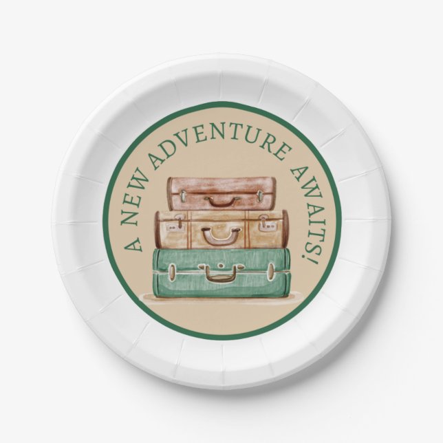 A New Adventure Awaits Papaer Plates (Front)