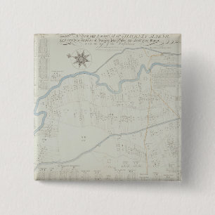 A New and Correct Map of Hackney Marsh, 1745 (lith 15 Cm Square Badge