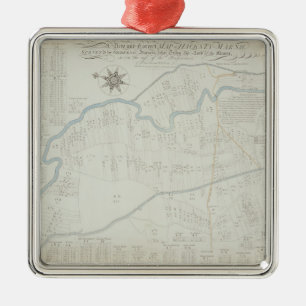 A New and Correct Map of Hackney Marsh, 1745 (lith Metal Ornament