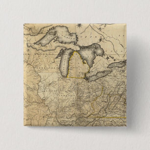 A new and correct map of the United States 15 Cm Square Badge