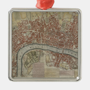 A New and Exact Plan of the Cities of London and W Metal Ornament