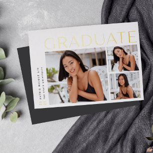 A New Angle Foil Photo Graduation Announcement