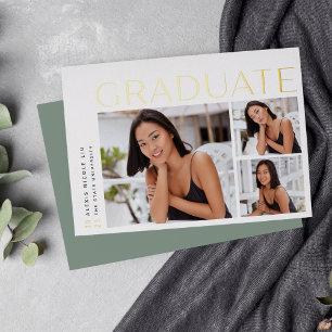 A New Angle Foil Photo Graduation Announcement