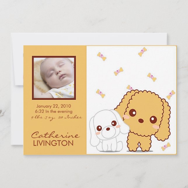 A new arrival -baby announcement card (Front)