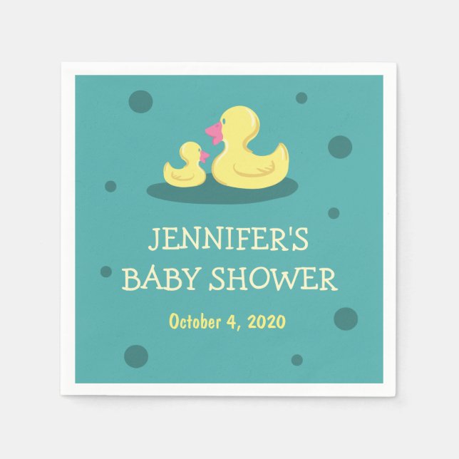 A New Baby to Love Duck Baby Shower Napkin (Front)