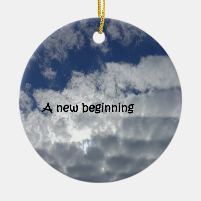 A new beginning ceramic tree decoration (Front)