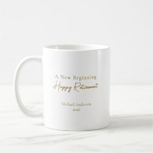 A New Beginning Elegant Personalised Retirement  Coffee Mug