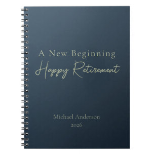 A New Beginning Elegant Personalised Retirement Notebook