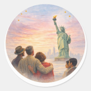 A New Beginning in America – New Citizen Classic Round Sticker
