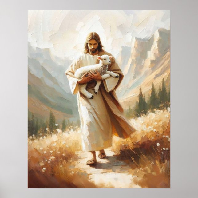 A New Beginning, Leave the 99 Art, Jesus and Lamb Poster (Front)