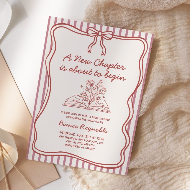 A New Chapter Baby Shower Book Theme Invitation (Creator Uploaded)