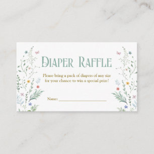 A New Chapter Baby Shower Diaper Raffle Tickets Enclosure Card