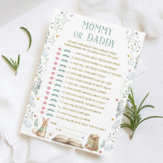 A New Chapter Baby Shower Guess Who Game Card